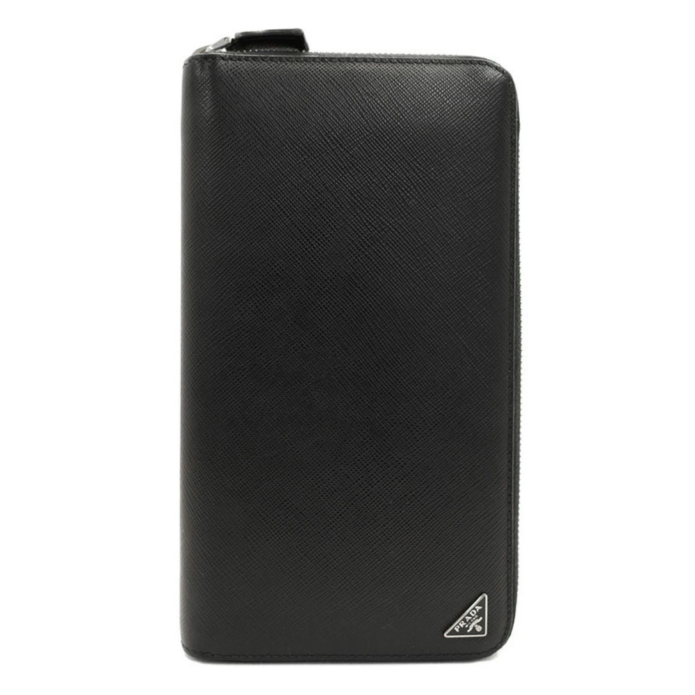 Prada Document CasePrada Saffiano Leather Zip Around Long Wallet Round Zipper